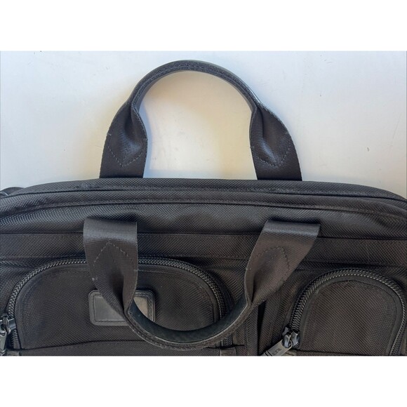 Tumi Alpha Expandable Laptop 17 Inch Briefcase Bag Ballistic Nylon Black 26114DH - Picture 2 of 15